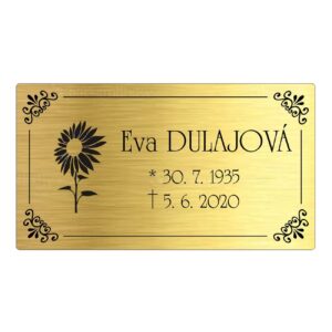 Smuteční cedulka 9x5cm  "Dulajová"